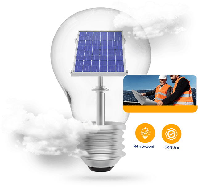 Lâmpada simbolizando energia renovável