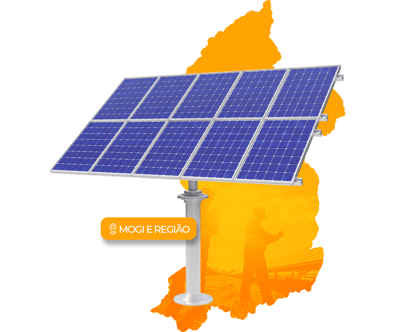 Mapa da região atendida pela Mogi Solar em Mogi das Cruzes
